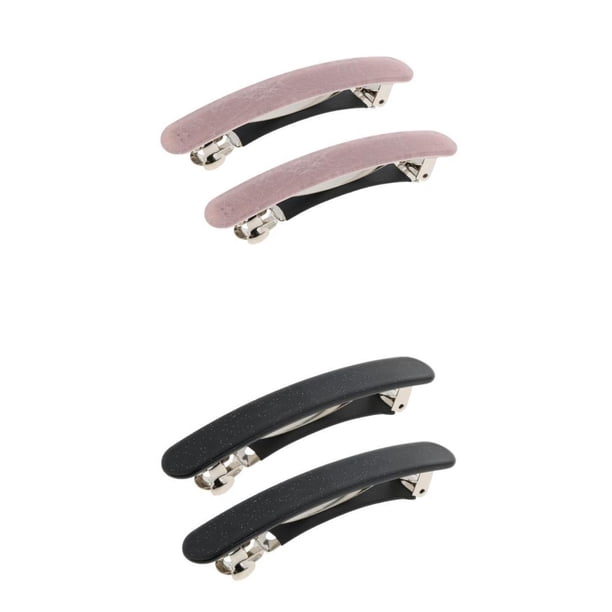 4x pasadores de moda para el cabello, pasador de primavera para niñas, soporte de caballo de , horquilla rosa negro Colcomx pasador de pelo de moda