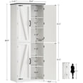 thumbnail image 2 of Armoire de Rangement Style Ferme Haute, Garde-Manger Autoportant de 66,9 Pouces avec 4 Portes et Tablettes Ajustables, Armoire de Cuisine Blanche, 2 of 5