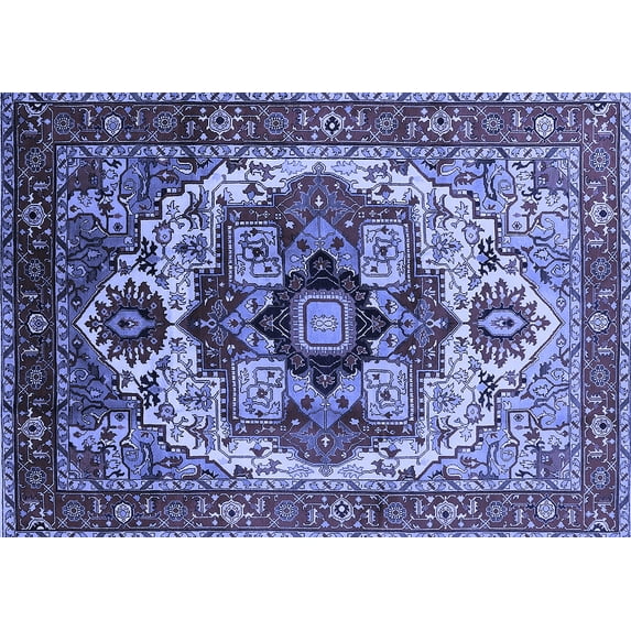 Ahgly Company Indoor Rectangle Oriental Blue Industrial Area Rugs, 2' x 4'