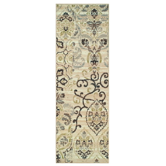 Superior Caldwell Modern Floral Indoor Runner Rug, 2' 7" x 8', Beige
