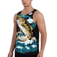 thumbnail image 2 of KLL green salmon fish Print Men's Muscle Gym Workout Stringer Tank Tops Bodybuilding Fitness T-Shirts Tank Tops Men-4X-Large, 2 of 7