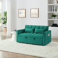 thumbnail image 4 of Versatile 54.33" Foldable Sofa Bed with 3 Adjustable Positions, Modern Velvet Design for Overnight Guests & Living Room Comfort (Green), 4 of 9