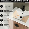 thumbnail image 4 of 24'' Bathroom Vanity With Drop-in Sink, Modern Storage Cabinet. Engineered Wood, Resistance, Smooth Surface. Easy To Clean. Brown, American Design Storage. Wood Material, Proof, Ample Maintain., 4 of 7