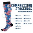 thumbnail image 2 of FORMRS Womens Knee High Socks Casual Long Thick Travel Daily Wear, 1 Pair, Pink Flowers Pattern, 2 of 6