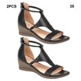 thumbnail image 4 of Guardurnaity Manténgase cómodo todo el día con estas elegantes y elegantes sandalias de mujer Sandalias de verano para mujer Calzado negro 35, 4 of 6
