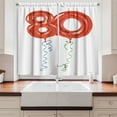 thumbnail image 2 of Ambesonne Birthday Kitchen Curtains, Granny Party Balloons, 55"x39", Red Green and Blue, 2 of 3