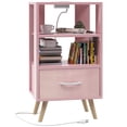thumbnail image 3 of Mesa de Noche Aenuert Rosa 40x30x73cm con Carga USB, 3 of 8