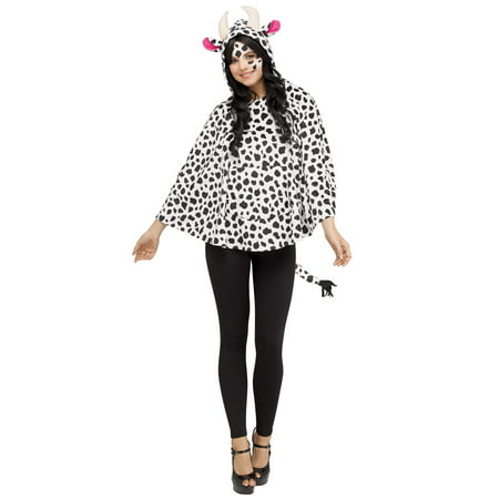 Women's Cow Hooded Poncho