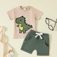 thumbnail image 2 of UAYOTSE Toddler Baby Boy Summer Outfit Embroidered Short Sleeve T Shirt Tops Pockets Shorts Knit Clothes Set,Sizes 3-6 Months, 2 of 6