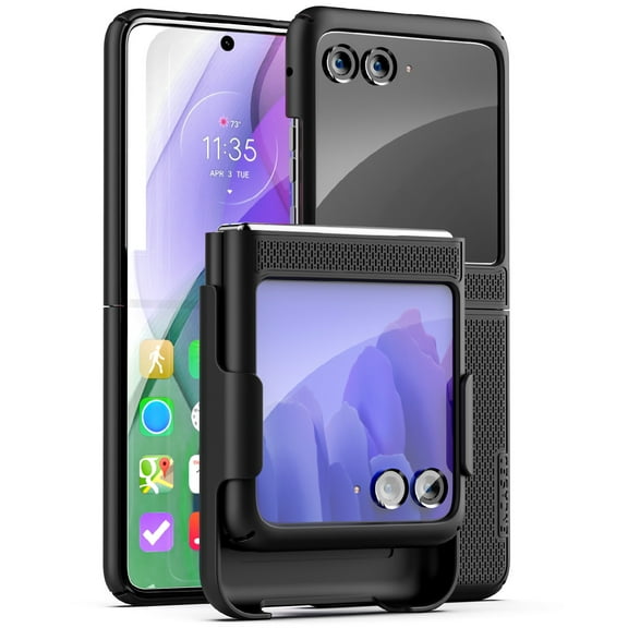 Encased DuraClip for Motorola Razr  2023 Belt Clip Case, Slim Phone Case with Holster (Black)
