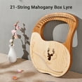 thumbnail image 3 of Graflsoa Cega 21-String Solid Wood Lyre Harp with Spruce Top & Mahogany Back, Full Kit Includes Tuning Wrench, Picks, Strings, Stickers & Guide, Natural Tone, Elegant Design, Brown/Blue Options, 3 of 6