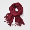 thumbnail image 3 of Bufandas de mezcla de cachemir suave para mujer Pashmina Cape Shawl Wraps Stole (Vino) Adepaton CJWUS-3495, 3 of 5