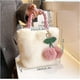 thumbnail image 3 of Women Tote Bag With Chain - Soft Plush Shoulder Bag Cute Crossbody Bag And Cherry Pendant For Girls Womens, 3 of 5