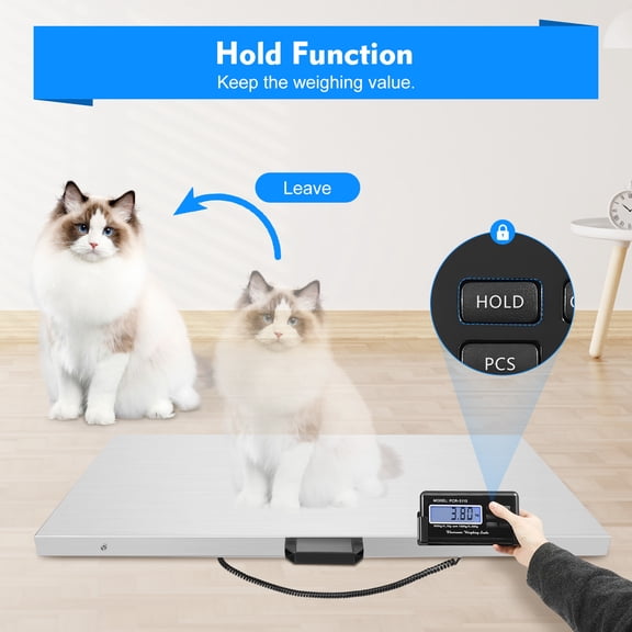 Portable Large Platform Digital Floor Scale 660 Lbs Postal Animal Vet Pet Scale