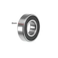 thumbnail image 3 of Uxcell Deep Groove Ball Bearing Double Sealed P6 Z1 Bearings Metal Silver Tone 2pcs 0.39''x0.87''x0.24'', 3 of 4