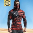 thumbnail image 4 of BRGZLK UPF 50+ Long Sleeve Shirt for Mens 2026 Summer Fashuion Print Long Sleeve Lightweight Breathable Sun Protection Shirts with Face Mask for Fishing Hiking E L, 4 of 7