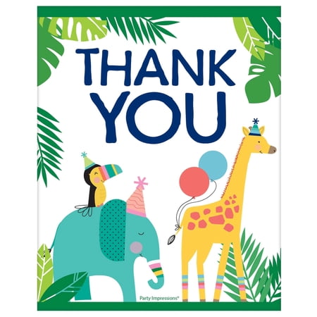 Jungle Birthday Thank You Postcards W/ Envelopes (8ct)
