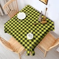 thumbnail image 2 of Yellow Black Checkerboard Checkered Pattern Square Tablecloth,Waterproof Square Table Cover,Wipeable Spillproof Washable Table Cover for Home Kitchen Party Decor 52"x52"(132x132cm), 2 of 6