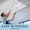 thumbnail image 6 of Grey Flower Fluorescent Light Covers, Vintage Farmhouse Boho Leaf Spring Plant Magnetic Light Covers for Ceiling Lights, Fluorescent Ceiling Shade Filters for Classroom Bedroom Office 4x2Ft x 1PCS, 6 of 8