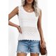 thumbnail image 2 of Camiseta sin mangas PRETTYGARDEN de ganchillo para mujer, color blanco, talla M, 2 of 8