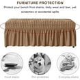 thumbnail image 5 of BH-JJSMGS Dining Bench Cover, Soft Stretch Polyester Bench Slipcover, Dining Chair Slipcovers with Skirt, Bench Seat Protector for Living Room Bedroom Dining Room Bedroom, 5 of 7