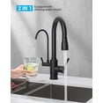 thumbnail image 5 of DAYONE Matte Black Kitchen Faucet with Drinking Purfied Water Faucet, 3 Holes High Arc 3 in 1 Sink Tap Stainless Steel, Two-Handle 3-Way Pull Down Sprayer, (Without System), 5 of 8
