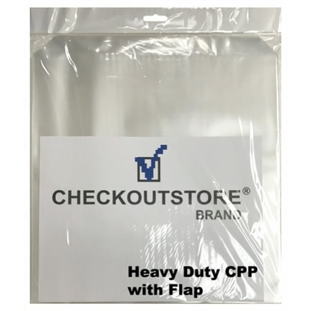 100 CheckOutStore® Clear Plastic CPP with Flap for 12