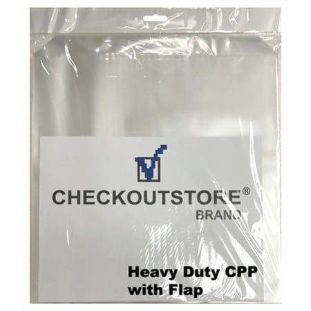 Plastic Outer Sleeves 100 CheckOutStore® Clear Plastic CPP with Flap for 12