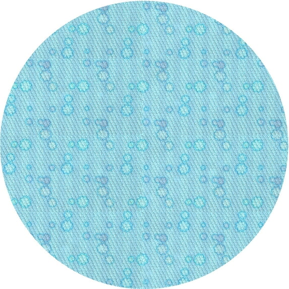 Ahgly Company Machine Washable Indoor Round Transitional Tron Blue Area Rugs, 6' Round