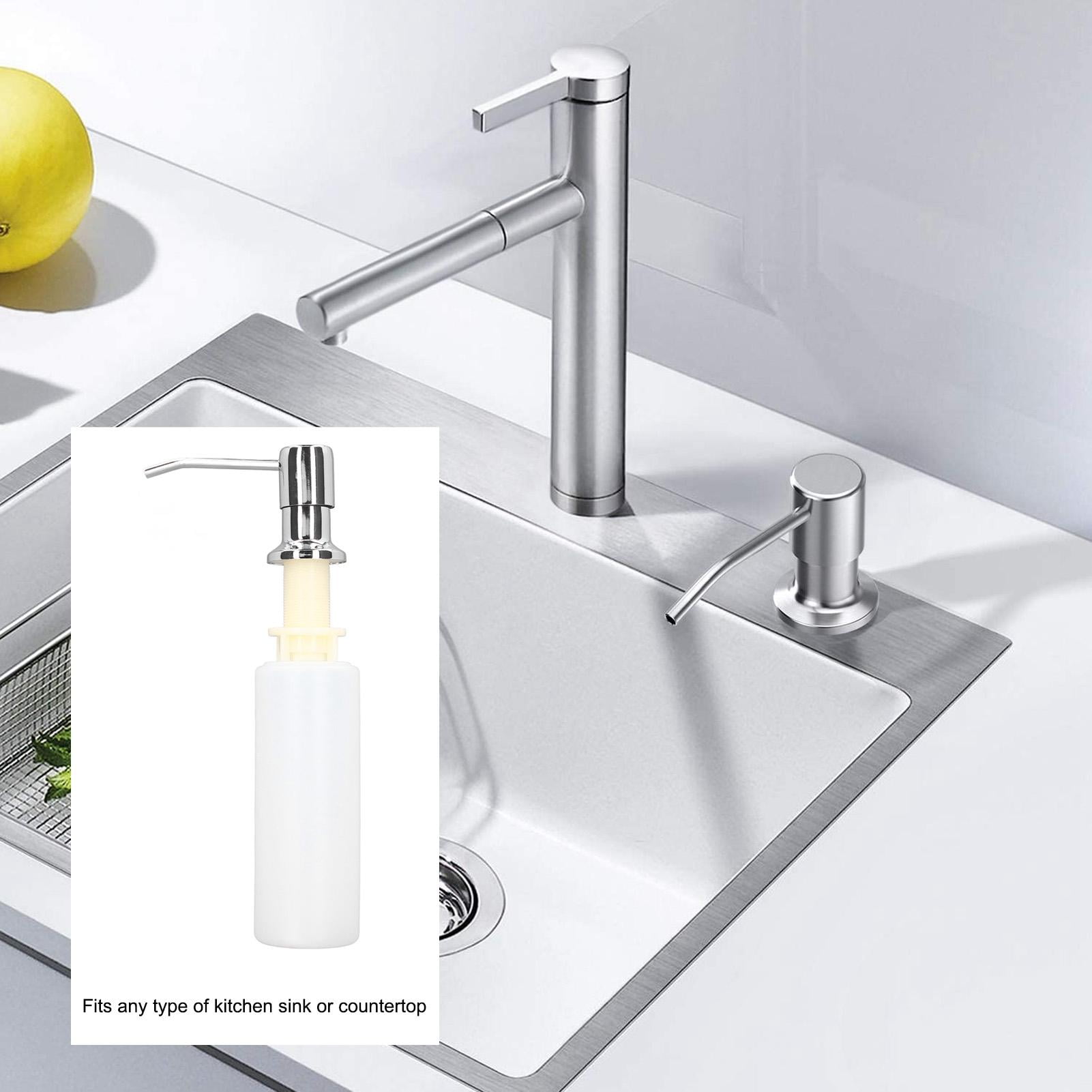 BIMZUC 300 ml 304 Stainless‑Steel Sink Soap & Lotion Pump Dispenser – Chrome Finish, 360° Rotating Head, Easy‑Fill, Large Capacity