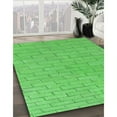 thumbnail image 2 of Ahgly Company Indoor Square Patterned Neon Green Area Rugs, 4' Square, 2 of 6