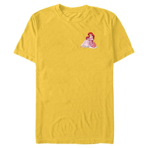 Disney Princess The Little Mermaid Ariel Christmas Gift - Short Sleeve Blended T-Shirt for Adults - Customized-Yellow