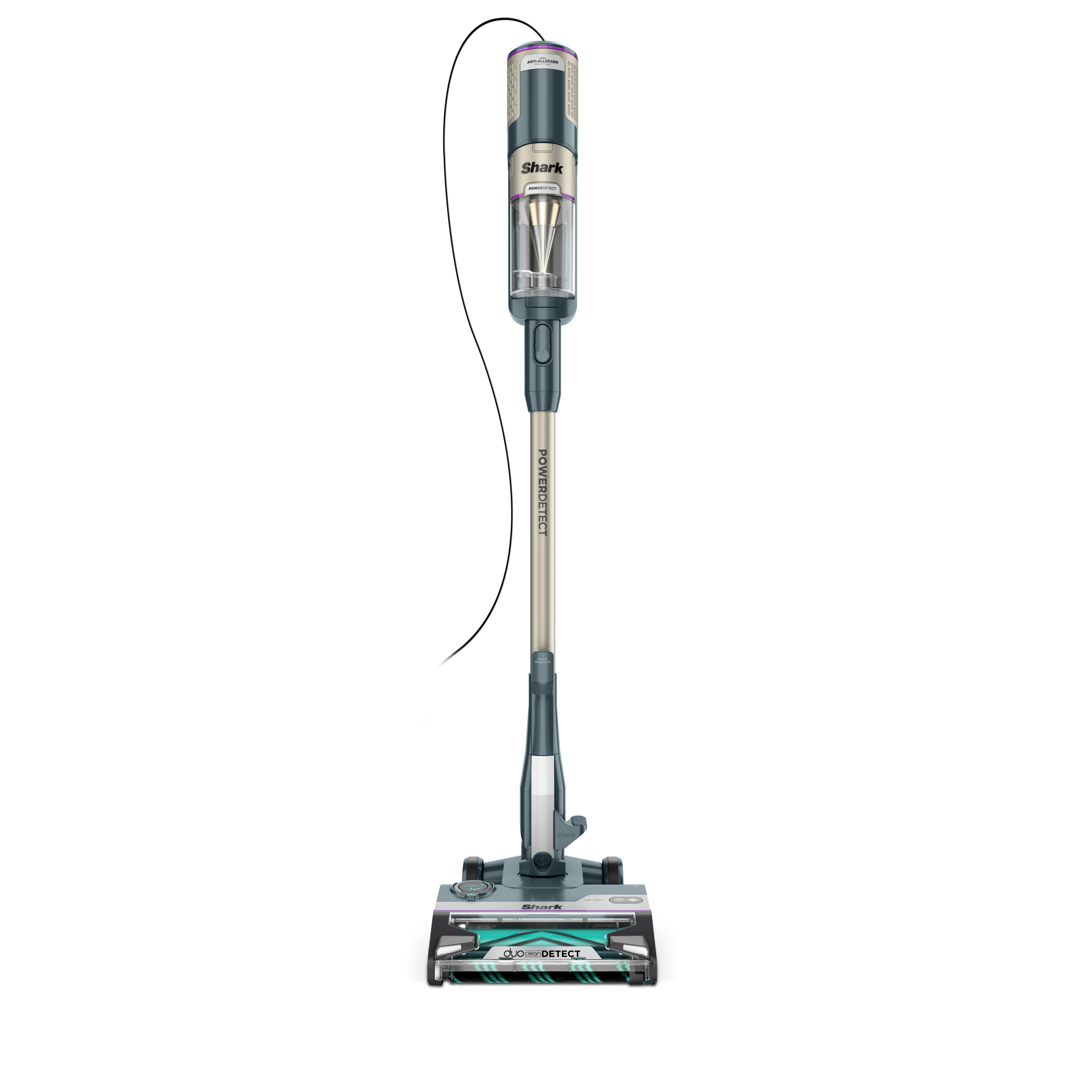 Shark PowerDetect Corded Stick Vacuum, Carpet and Hardfloors, Pet Friendly, Direction Detect, Floor Detect, DuoClean Brushroll, Removable Handheld, HZ4000 Teal
