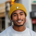 thumbnail image 3 of Dalix Mens Ghost Fisherman Beanie Hat Winter Knit Cuffed Watch Cap in Mustard, 3 of 5