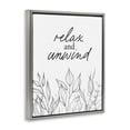 thumbnail image 4 of Relax Unwind Minimalist Leaves Gray Framed Floater Canvas Wall Art, design by Lettered and Lined, 4 of 10