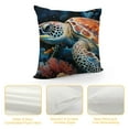 thumbnail image 4 of JEUXUS  Ocean Theme Coastal Pillowcases Sea Turtle-Sea Horse-Seashell-Octopus-Fish-Starfish-Coral Beach Decorative Cushion Cover, 4 of 5