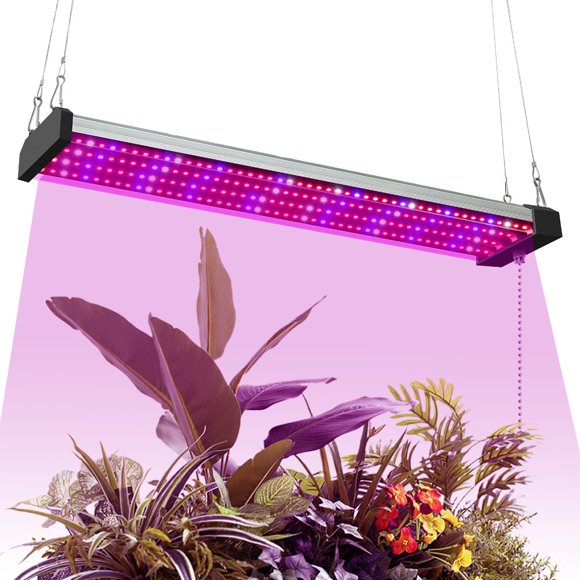 yeacher Full Spectrum LED Grow Light for Indoor Plants, 5000K Daylight with 620nm Red & 465nm Blue Light, Adjustable Height, Linkable Design, IP20 Waterproof, 4-Row 50cm for Enhanced Plant Growth