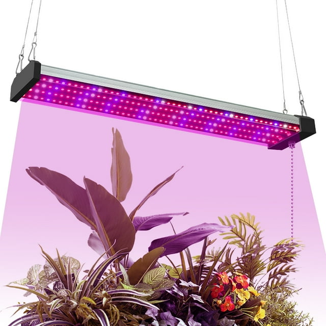 Lumière de Croissance LED pour Plantes d'Intérieur, Spectre Complet, Connectable, 5000K Lumière du Jour/620nm Lumière Rouge/465nm Lumière Bleue, IP20 Étanche, Hauteur Ajustable, Suspension, Lumière pour Plantes d'Extérieur et d'Intérieur pour la Croissance des Semences