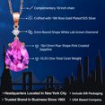 thumbnail image 2 of Gem Stone King 18K Rose Gold Plated Silver Pink Created Sapphire and White Lab Grown Diamond Pendant Necklace for Women (10.35 Cttw, Pear Shape 16X12MM, Gemstone, with 18 inch Chain), 2 of 4