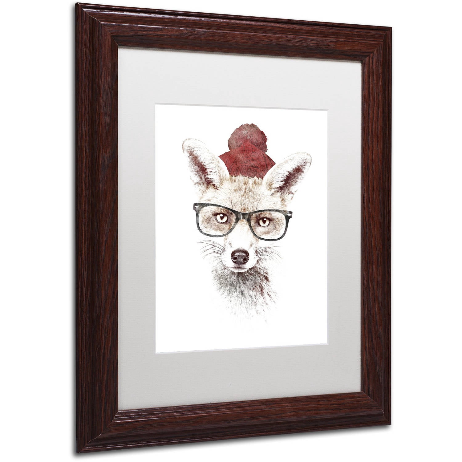 Trademark Fine Art 'It's Pretty Cold Outside' Canvas Art by Robert Farkas, White Matte, Wood Frame
