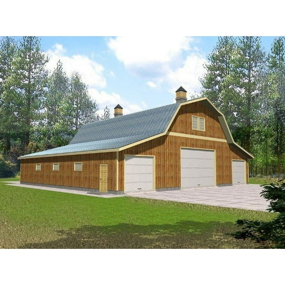 001-4037: Garage Shop 0 Bed, 0 Bath Luxury Home Plan, 800 Sq Ft: Full Blueprints with License to Build by Home Plan Marketplace - Lesuto