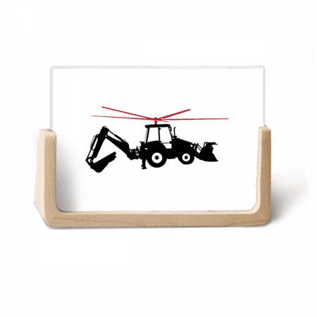 Image of Helicopter Forklift Excavator Photo Wooden Photo Frame Tabletop Display