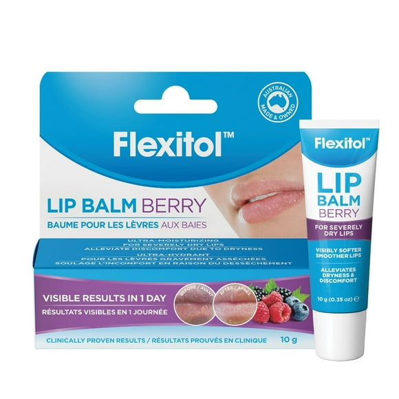 Flexitol Lip Balm, Best Balm for Dry and Chapped Lips, Berry