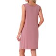 thumbnail image 3 of CAMISETA DE NOCHE SIN MANGAS PARA MUJER INSPIRADA EN CHIC, CAMISAS DE SUEÑO, NOCHE CON PLIEGUES, CAMISÓN DE CUELLO REDONDO, TANK DRESS XL LOTO ROSA, 3 of 6
