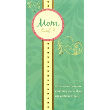- Designer Greetings Pink Circle on Gold Foil Column: Mom Mother's Day Card