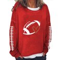 thumbnail image 2 of Football Printed Sweatshirts for Women, Crewneck Long Sleeve Loose Fit, Fall Game Day Casual Graphic Tops S-3XL, 2 of 5