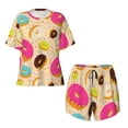 thumbnail image 4 of Qekee Donuts Women's Pajama Set Short Sleeve Sleepwear Summer Home Wear with Pockets Soft Short Sleeve Shirt - Donuts, 4 of 9
