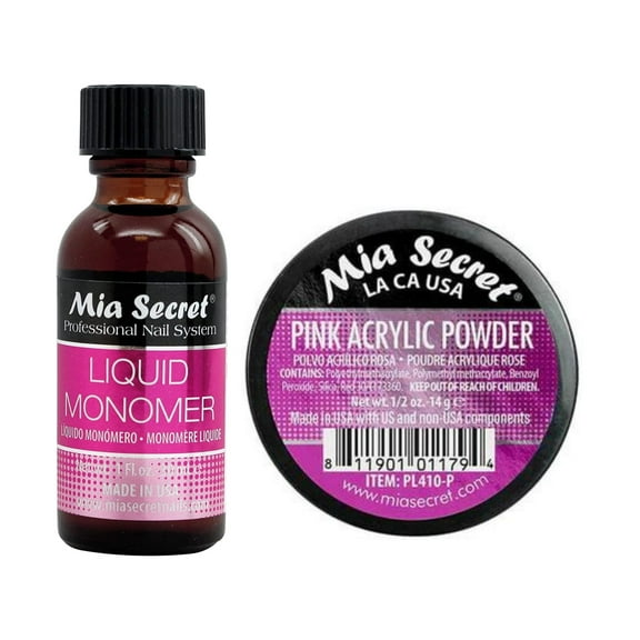 Mia Secret Liquid Monomer 1 oz and Pink Powder 0.5 oz