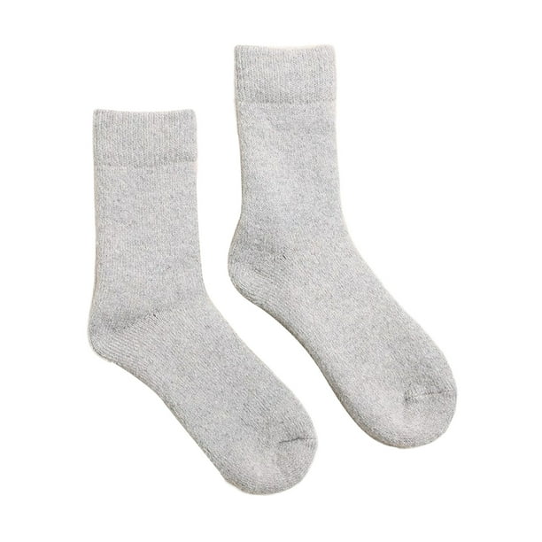 Jumpingount 1 par de calcetines de invierno para clima frío, calcetería térmica de Color sólido, calentador de pies, ropa cómoda transpirable, Medias Gris claro Mujeres
