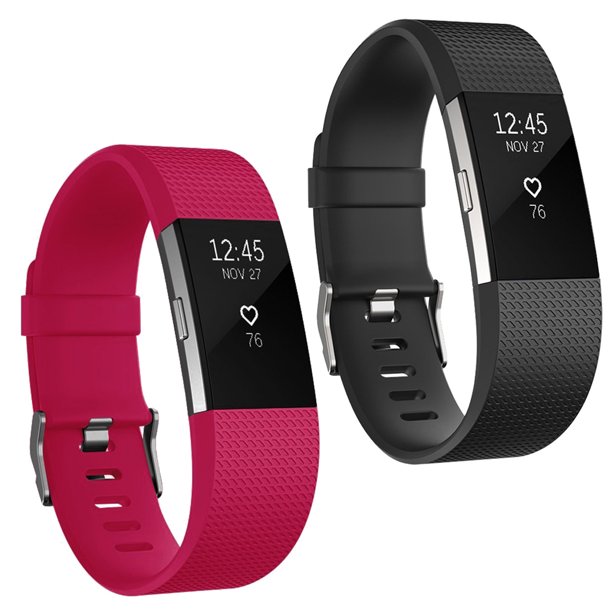 TSV 2 Packs Bands Fit for Fitbit Charge 2, Adjustable Replacement
